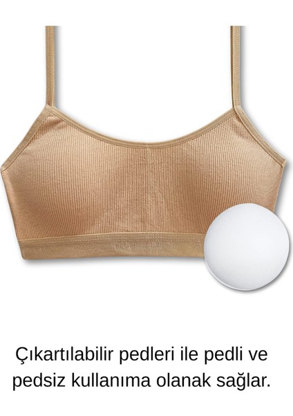 %95 Pamuk Kız Çocuk Ince Askılı Alıştırma Sütyeni 3lü Set | Yarım Atlet modelleri