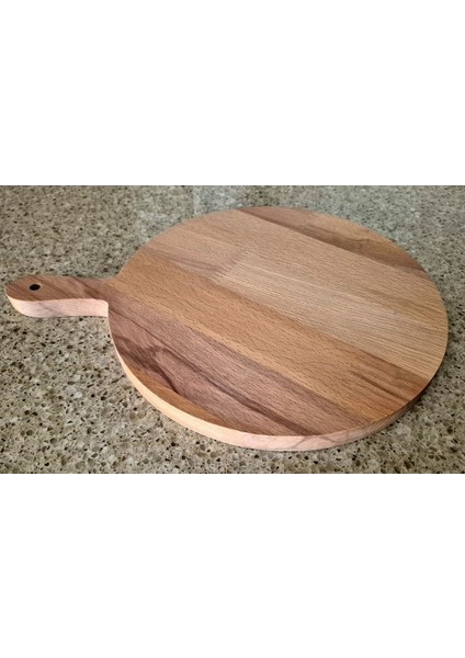 Yuvarlak Sunum Tahtası - 19 x 26 cm - Kayın Ağacı