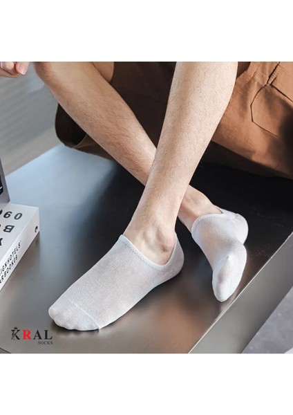 Erkek - Kadın Düz Desen (10 Çift) Snikers Pamuklu Terletmez Çorap