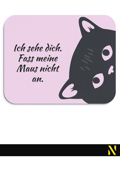 Pembe Renkli Sevimli Kedi Desenli Ergonomik Mouse Pad - 23 cm x 19 cm - Kaydırmaz Taban Ev ve Ofis Kullanımı Için Ideal Fare Altlığı Mousepad