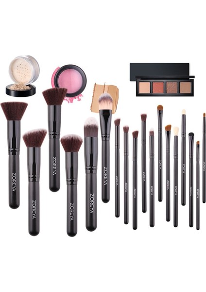 18 Parça Professional Kabuki Fırça Seti Keçe Makyaj Çantası indirimleri