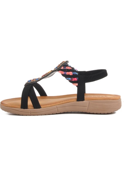 Siyah Hakiki Deri Kadın Sandalet B096 Z fiyatları