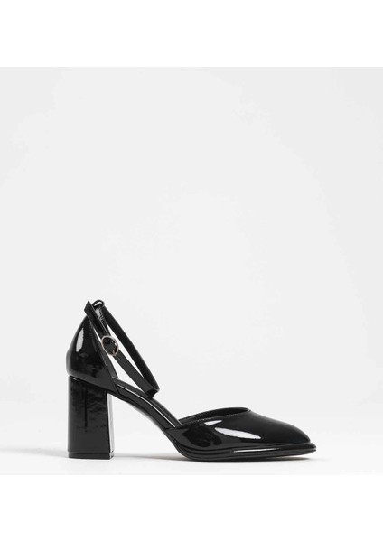 Theresa Siyah Rugan Kadın Topuklu Ayakkabı