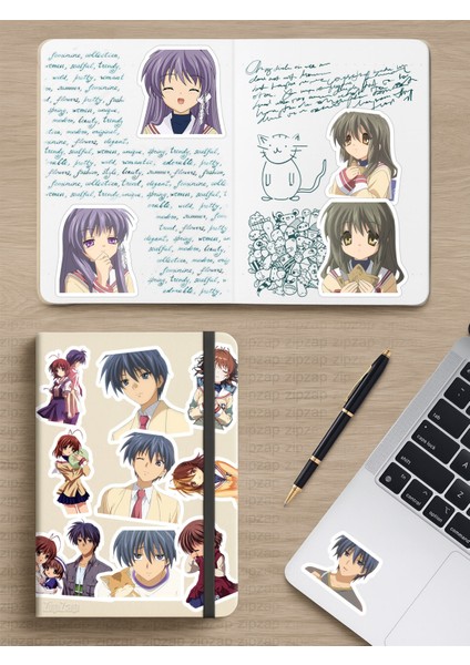 Clannad: After Story Anime Telefon Laptop Bullet Journal Yapışkanlı Folyo Sticker Paketi modelleri