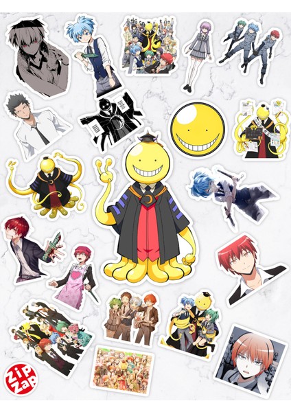 Assassination Classroom (Ansatsu Kyoushitsu) Anime Telefon Laptop Bullet Journal Yapışkanlı Folyo Sticker Paketi