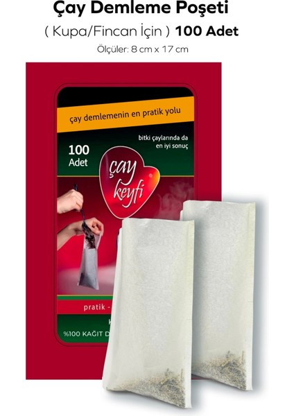 Çay Demleme Poşeti ( Kupa/fincan Için) 8X17CM 100 Adet