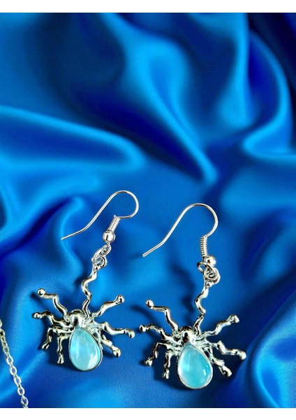 Mavi Taşlı Örümcek Kolye Küpe Takım fiyatları