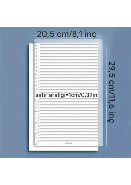 Şeffaf Plastik Cetvel Çizgi Çekme, Pratik Çizgi Oluşturma, 1.0cm Aralıklı 20.5X29.5CM fiyatları