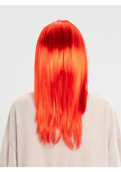Kırmızı Renk Uzun Düz Parti Peruğu fiyatları