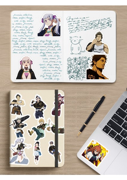 Black Clover Anime Telefon Laptop Bullet Journal Yapışkanlı Folyo Sticker Paketi modelleri