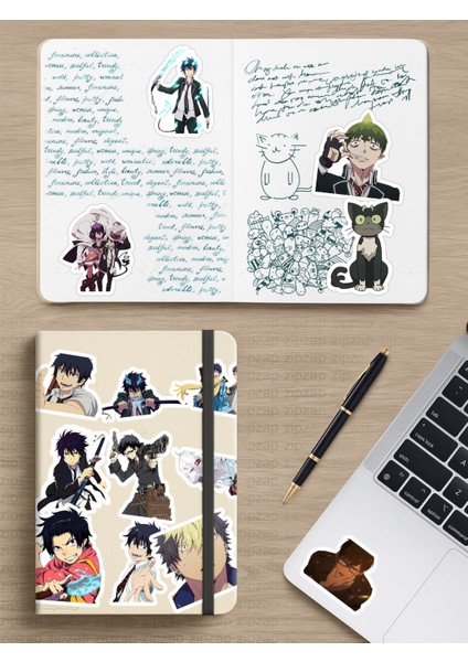 Ao No Exorcist (Blue Exorcist) Anime Telefon Laptop Bullet Journal Yapışkanlı Folyo Sticker Paketi modelleri