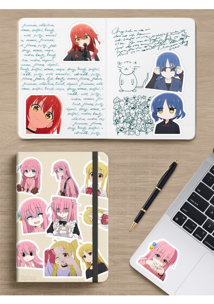 Boccchi The Rock! Anime Telefon Laptop Bullet Journal Yapışkanlı Folyo Sticker Paketi modelleri