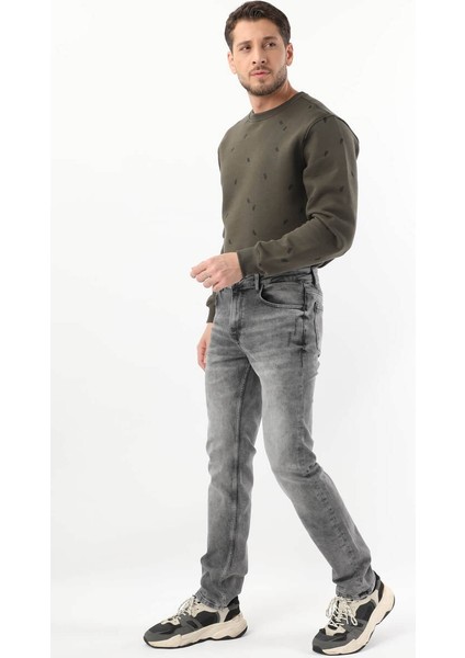 Erkek Regular Fit Jean Pantolon Gri fiyatları