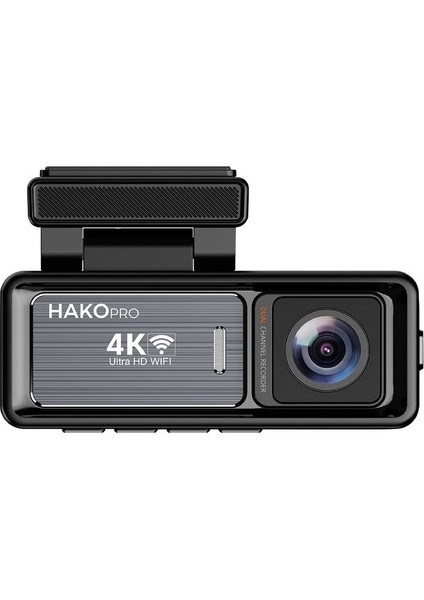 Hako Pro 4K UHD Geniş Ekran Araç Kamerası - Çift Kamera, Wifi, Gece Görüşü, Arka Kamera Dahil fiyatları