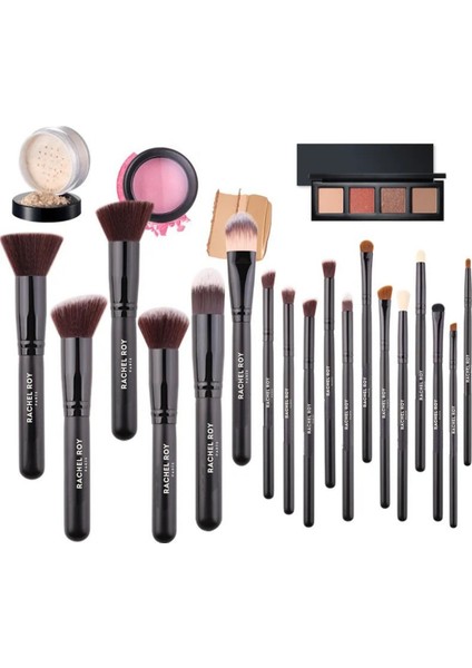 Siyah Kabuki Makyaj Fırça Seti 18 Li fiyatları