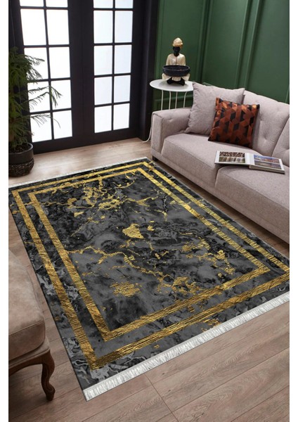 Gri Bohem Desenli Kilim Makinede Yıkanabilir Kaymaz Tabanlı Yolluk Dot Tabanlı Halı 1096C fiyatları