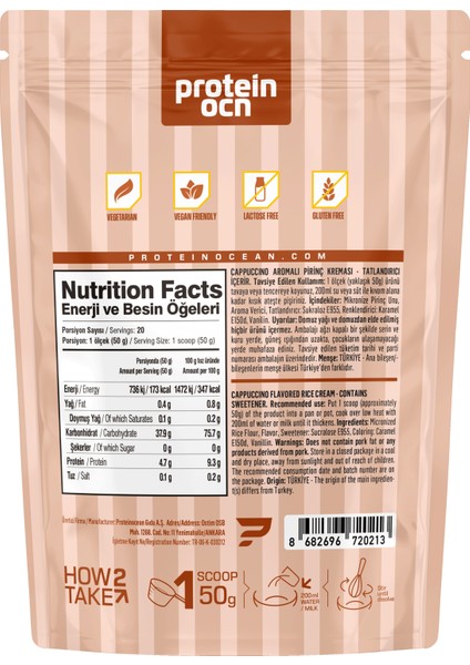 Cream Of Rice | Pirinç Kreması - Cappucino - 1kg - 20 Servis fiyatları