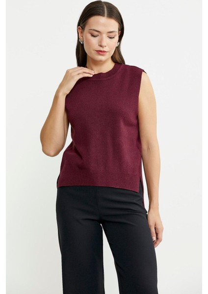 Arkası Açık Bağlamalı Yünlü Triko Süveter - Güneş modelleri