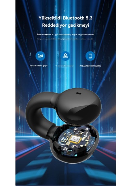 Kulak Klipsi Kablosuz Bluetooth Kulaklık 5.3 Hıfı Mini Kulaklık-Beyaz (Yurt Dışından) fırsatları