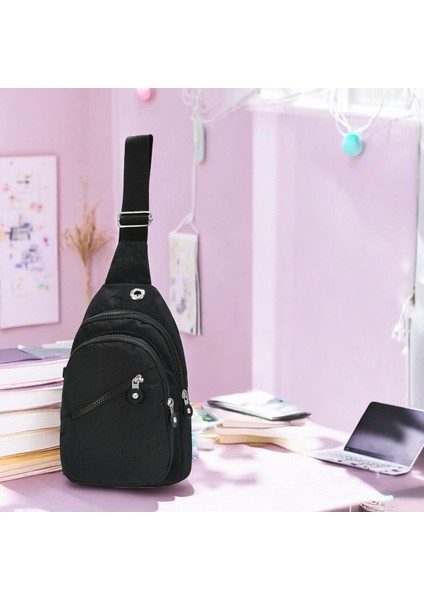 Günlük Body Bag Krinkıl Unisex Kulaklık Çıkışlı Çapraz Askılı Çanta Bel Omuz Çantası indirimleri