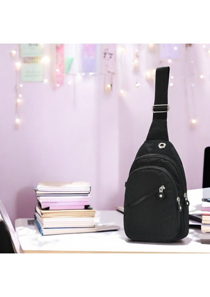 Günlük Body Bag Krinkıl Unisex Kulaklık Çıkışlı Çapraz Askılı Çanta Bel Omuz Çantası