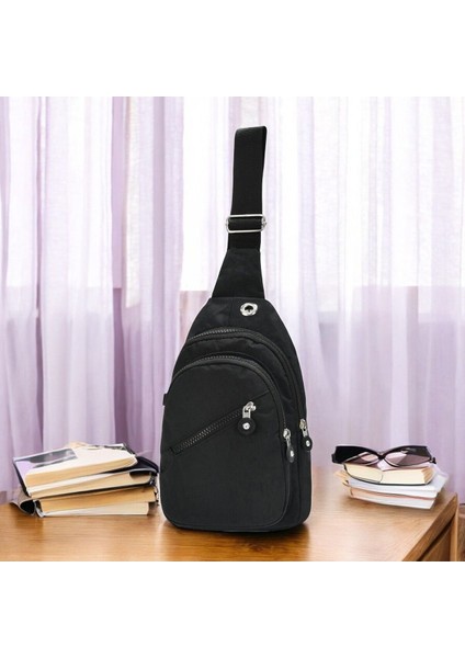 Günlük Body Bag Krinkıl Unisex Kulaklık Çıkışlı Çapraz Askılı Çanta Bel Omuz Çantası