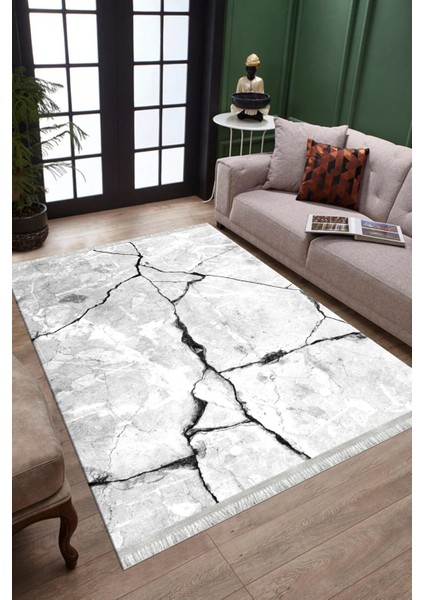 Stone Desenli Gri Halı Yıkanabilir Yolluk Kaymaz Tabanlı Kilim Dot Tabanlı Halı 1019C fiyatları