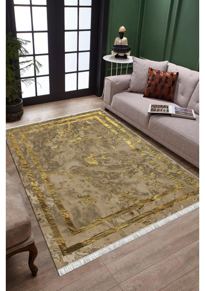 Kahverengi Bohem Desenli Kilim Makinede Yıkanabilir Kaymaz Tabanlı Yolluk Dot Tabanlı Halı 1096B fiyatları
