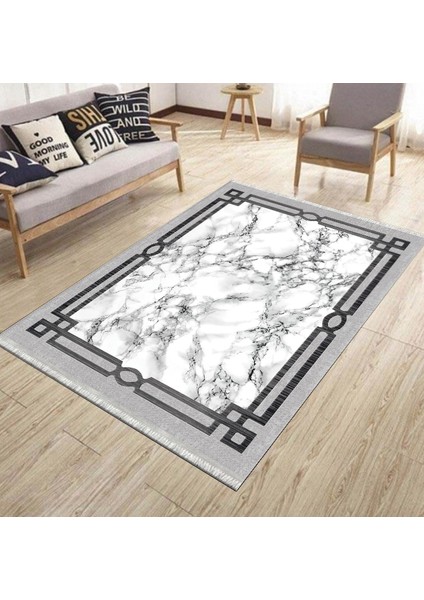 Dekoratif Modern Halı Makinede Yıkanabilir Kilim Kaymaz Tabanlı Yolluk Dot Tabanlı Halı 1063A