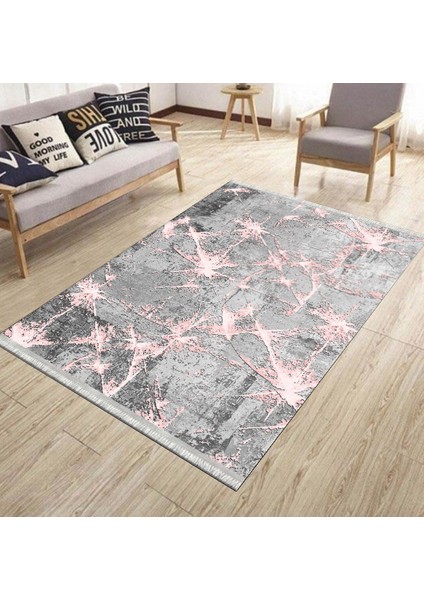 Dekoratif Modern Halı Makinede Yıkanabilir Kilim Kaymaz Tabanlı Yolluk Dot Tabanlı Halı 1065A