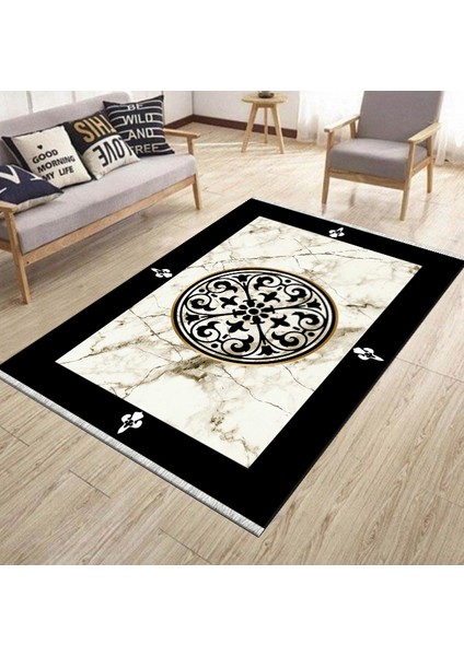 Modern Şeritli Kilim Makinede Yıkanabilir Kilim Kaymaz Tabanlı Yolluk Dot Tabanlı Halı 1075A