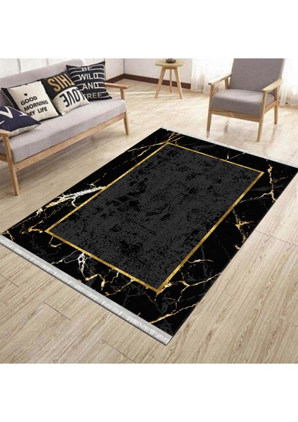 Dekoratif Halı Makinede Yıkanabilir Kilim Kaymaz Tabanlı Yolluk Dot Tabanlı Halı 1067B