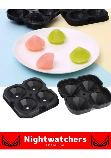 Deluxe Seri 4 Gözlü Kırılmaz Esnek Silikon Kokteyl Içecek Elmas Şekilli Buz Yapma Kalıbı Buzluk indirimleri