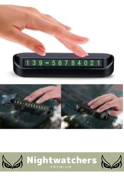 Lüks Araç Içi Park Telefon Numarası Araba Oto Cam Kartı Torpido Üstü Fosforlu Neon Aç-Kapa Numaratör modelleri