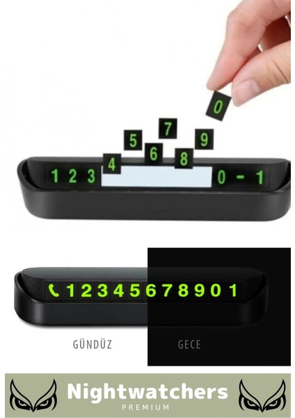 Lüks Araç Içi Park Telefon Numarası Araba Oto Cam Kartı Torpido Üstü Fosforlu Neon Aç-Kapa Numaratör fırsatları