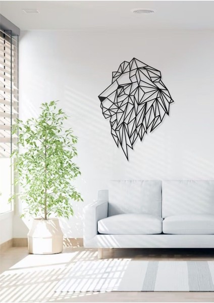 Desenli Aslan Silueti Tasarımlı Hayvan Figürlü Metal Dekoratif Modern Duvar Tablosu Ev ve Ofis Için modelleri