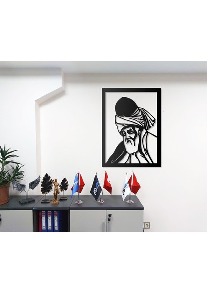 Dekoratif Hz. Mevlana Tasarımlı Metal Duvar Tablosu Islami Duvar Dekoru fiyatları