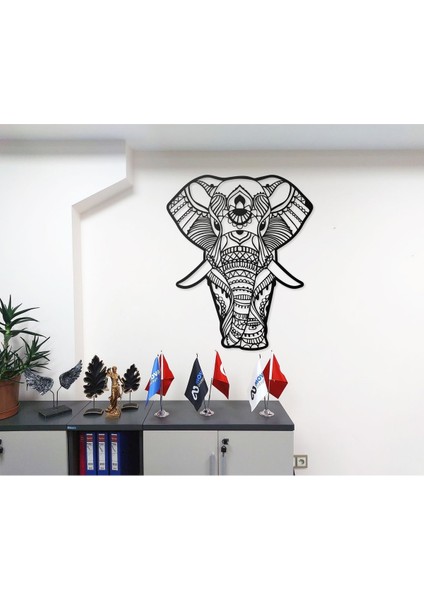 Desenli Fil Tasarımlı Hayvan Figürlü Metal Dekoratif Modern Duvar Tablosu Ev ve Ofis Için fiyatları