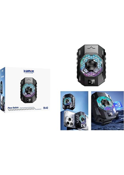 Fn-40 Profesyonel Telefon Soğutucu - Renkli LED Işıklı, Hızlı Soğutma