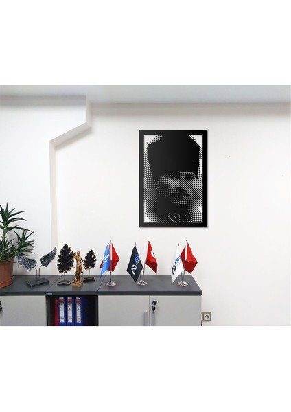 Mustafa Kemal Atatürk Silüeti Portresi Tasarımlı Dekoratif Metal Duvar Tablosu modelleri
