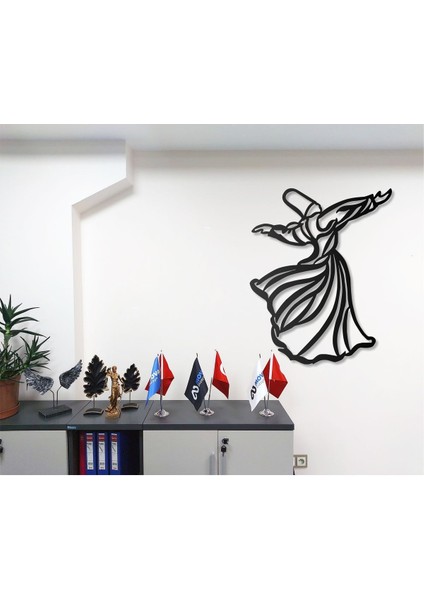 Dekoratif Hz. Mevlana Semazen Tasarımlı Metal Duvar Tablosu Islami Duvar Dekoru fiyatları