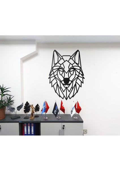 Bozkurt Silüeti Tasarımlı Hayvan Figürlü Metal Dekoratif Modern Duvar Tablosu Ev ve Ofis Için fiyatları
