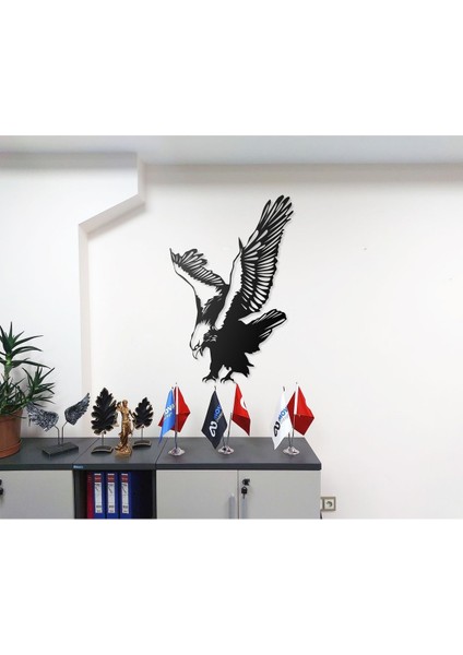Şahin Kartal Tasarımlı Hayvan Figürlü Metal Dekoratif Modern Duvar Tablosu Ev ve Ofis Için fiyatları