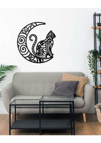 Desenli Kedi Tasarımlı Hayvan Figürlü Metal Dekoratif Modern Duvar Tablosu Ev ve Ofis Için fırsatları