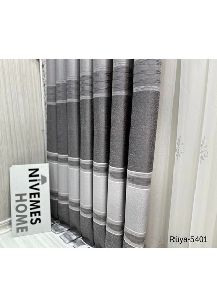 Nivemeshome Rüya FT671477 Gümüş V-5401 1/3 Sık Pileli Fon Perde Apm indirimleri