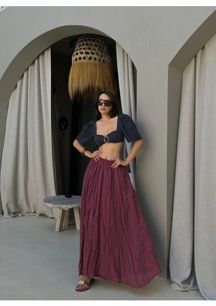 Bordo Baie Modal Kraşlı Etek 29290 modelleri