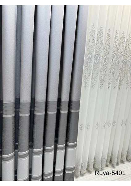 Nivemeshome Rüya FT671477 Gümüş V-5401 1/3 Sık Pileli Fon Perde Apm modelleri