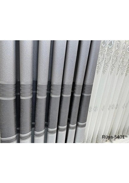 Nivemeshome Rüya FT671477 Gümüş V-5401 1/3 Sık Pileli Fon Perde Apm fırsatları