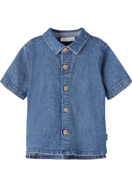 Erkek Bebek Kot Mavi Gömlek