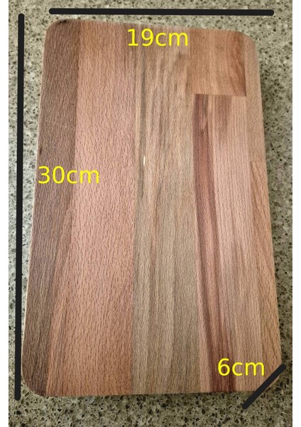 Dikdörtgen Sunum/kesme Tahtası - 30 x 19 cm - Kayın Ağacı